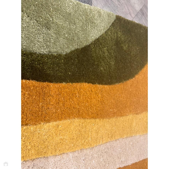 Romy 02 Retro Modern Symmetrical Arches Hand-Woven Soft Wool-Feel Eco Fibre Rainbow Green/Multicolour Rug-Asiatic Carpets-Rug Love - The Most Loved Rug Store