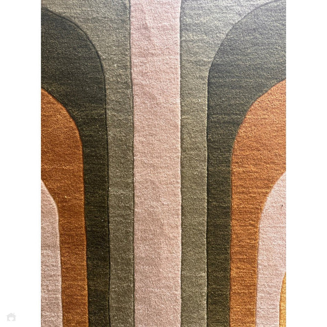 Romy 02 Retro Modern Symmetrical Arches Hand-Woven Soft Wool-Feel Eco Fibre Rainbow Green/Multicolour Rug-Asiatic Carpets-Rug Love - The Most Loved Rug Store