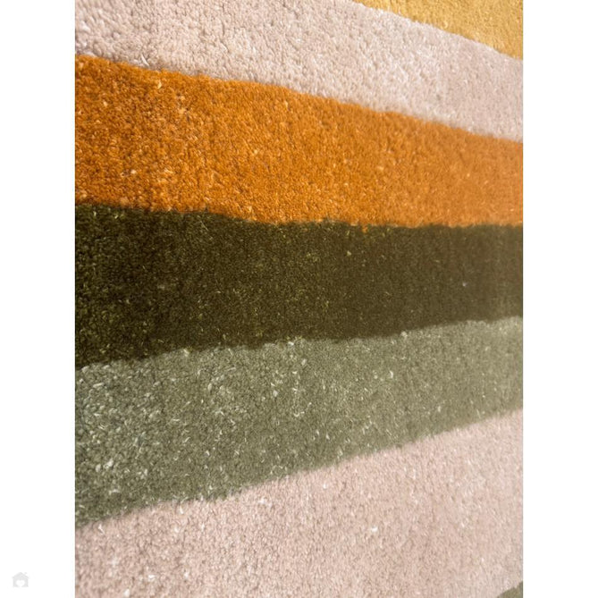 Romy 02 Retro Modern Symmetrical Arches Hand-Woven Soft Wool-Feel Eco Fibre Rainbow Green/Multicolour Rug-Asiatic Carpets-Rug Love - The Most Loved Rug Store