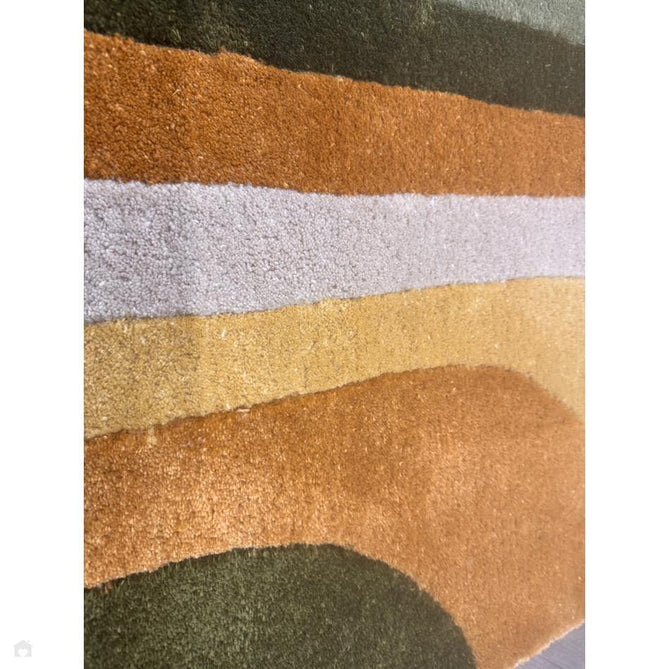 Romy 02 Retro Modern Symmetrical Arches Hand-Woven Soft Wool-Feel Eco Fibre Rainbow Green/Multicolour Rug-Asiatic Carpets-Rug Love - The Most Loved Rug Store