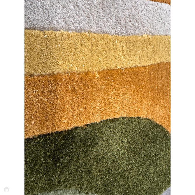 Romy 02 Retro Modern Symmetrical Arches Hand-Woven Soft Wool-Feel Eco Fibre Rainbow Green/Multicolour Rug-Asiatic Carpets-Rug Love - The Most Loved Rug Store