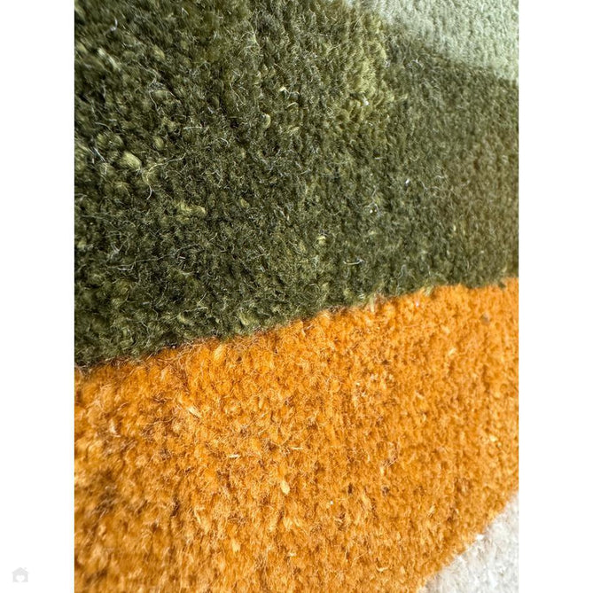 Romy 02 Retro Modern Symmetrical Arches Hand-Woven Soft Wool-Feel Eco Fibre Rainbow Green/Multicolour Rug-Asiatic Carpets-Rug Love - The Most Loved Rug Store