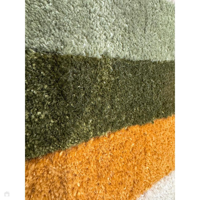 Romy 02 Retro Modern Symmetrical Arches Hand-Woven Soft Wool-Feel Eco Fibre Rainbow Green/Multicolour Rug-Asiatic Carpets-Rug Love - The Most Loved Rug Store