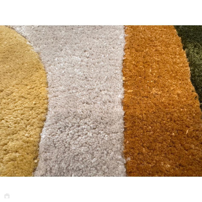 Romy 02 Retro Modern Symmetrical Arches Hand-Woven Soft Wool-Feel Eco Fibre Rainbow Green/Multicolour Rug-Asiatic Carpets-Rug Love - The Most Loved Rug Store