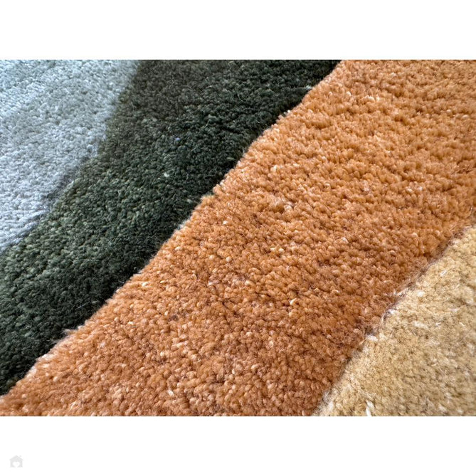 Romy 02 Retro Modern Symmetrical Arches Hand-Woven Soft Wool-Feel Eco Fibre Rainbow Green/Multicolour Rug-Asiatic Carpets-Rug Love - The Most Loved Rug Store