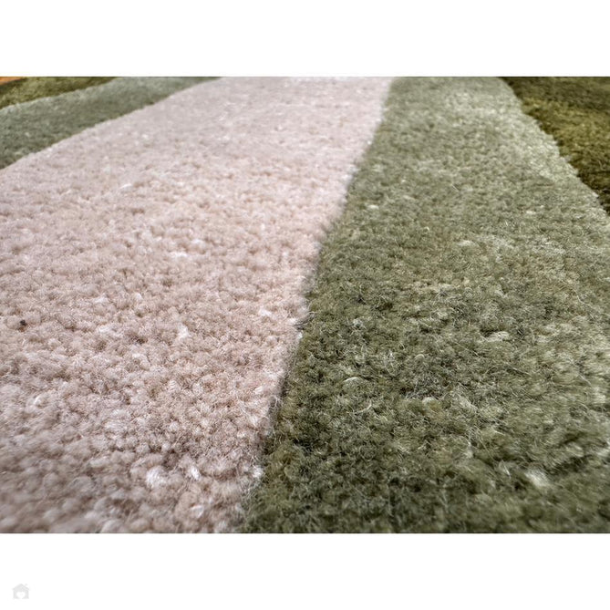 Romy 02 Retro Modern Symmetrical Arches Hand-Woven Soft Wool-Feel Eco Fibre Rainbow Green/Multicolour Rug-Asiatic Carpets-Rug Love - The Most Loved Rug Store