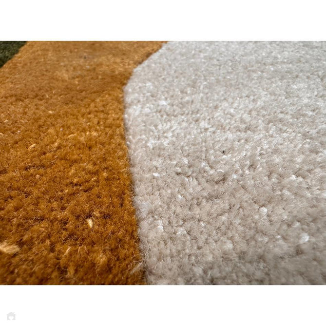 Romy 02 Retro Modern Symmetrical Arches Hand-Woven Soft Wool-Feel Eco Fibre Rainbow Green/Multicolour Rug-Asiatic Carpets-Rug Love - The Most Loved Rug Store