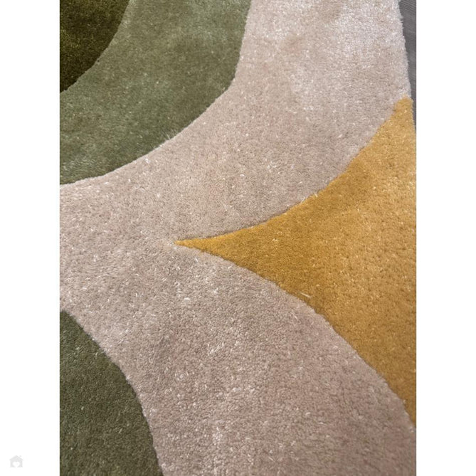 Romy 02 Retro Modern Symmetrical Arches Hand-Woven Soft Wool-Feel Eco Fibre Rainbow Green/Multicolour Rug-Asiatic Carpets-Rug Love - The Most Loved Rug Store
