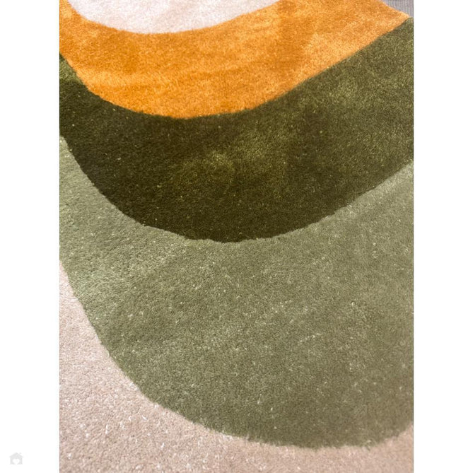 Romy 02 Retro Modern Symmetrical Arches Hand-Woven Soft Wool-Feel Eco Fibre Rainbow Green/Multicolour Rug-Asiatic Carpets-Rug Love - The Most Loved Rug Store