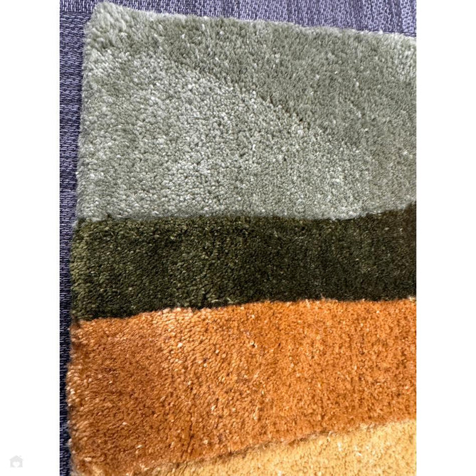 Romy 02 Retro Modern Symmetrical Arches Hand-Woven Soft Wool-Feel Eco Fibre Rainbow Green/Multicolour Rug-Asiatic Carpets-Rug Love - The Most Loved Rug Store