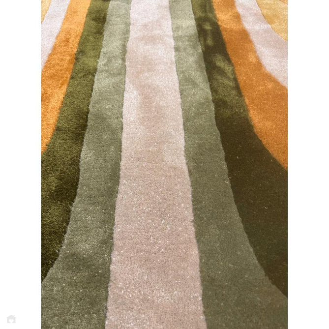 Romy 02 Retro Modern Symmetrical Arches Hand-Woven Soft Wool-Feel Eco Fibre Rainbow Green/Multicolour Rug-Asiatic Carpets-Rug Love - The Most Loved Rug Store