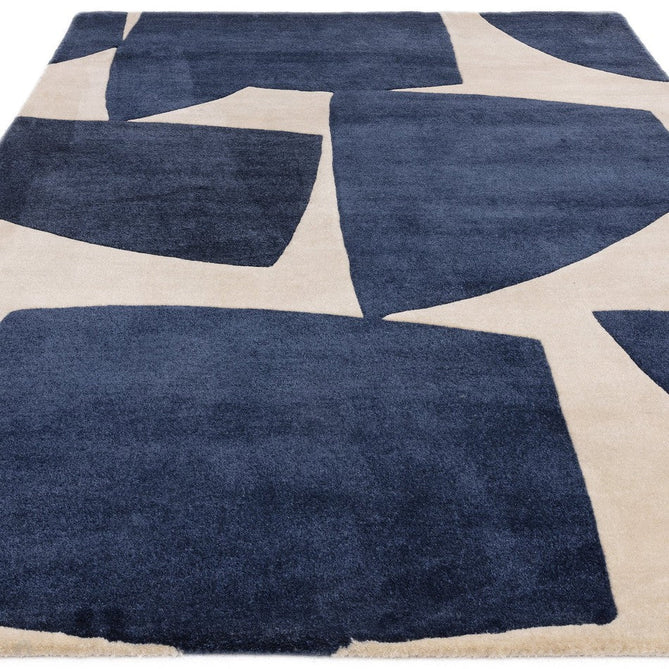 Romy 03 Kite Modern Irregular Geometric Shapes Hand-Woven Soft Wool-Feel Eco Fibre Blue/Cream Rug-Asiatic Carpets-Rug Love - The Most Loved Rug Store