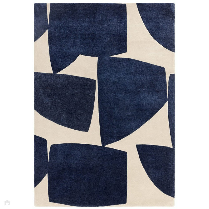 Romy 03 Kite Modern Irregular Geometric Shapes Hand-Woven Soft Wool-Feel Eco Fibre Blue/Cream Rug-Asiatic Carpets-Rug Love - The Most Loved Rug Store