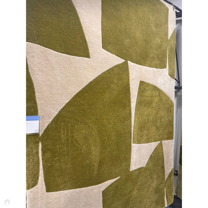 Romy 04 Kite Modern Irregular Geometric Shapes Hand-Woven Soft Wool-Feel Eco Fibre Sage Green/Cream Rug-Asiatic Carpets-Rug Love - The Most Loved Rug Store