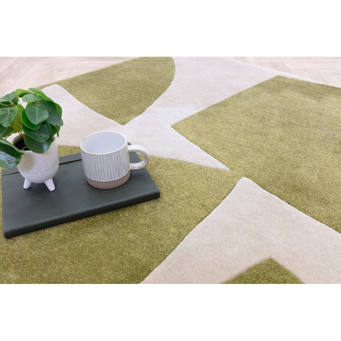 Romy 04 Kite Modern Irregular Geometric Shapes Hand-Woven Soft Wool-Feel Eco Fibre Sage Green/Cream Rug-Asiatic Carpets-Rug Love - The Most Loved Rug Store
