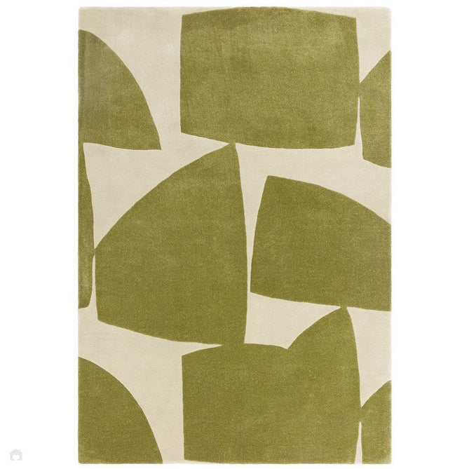 Romy 04 Kite Modern Irregular Geometric Shapes Hand-Woven Soft Wool-Feel Eco Fibre Sage Green/Cream Rug-Asiatic Carpets-Rug Love - The Most Loved Rug Store