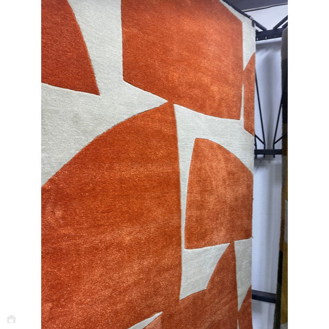 Romy 05 Kite Modern Irregular Geometric Shapes Hand-Woven Soft Wool-Feel Eco Fibre Rust Orange/Cream Rug-Asiatic Carpets-Rug Love - The Most Loved Rug Store