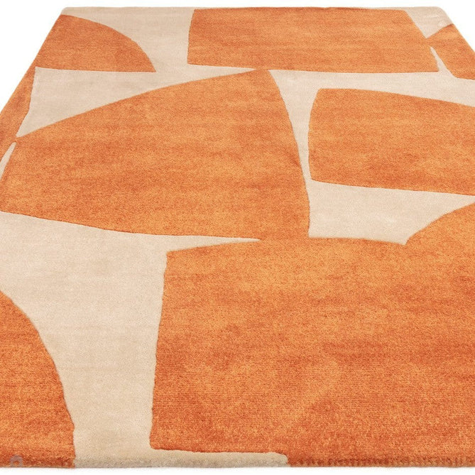 Romy 05 Kite Modern Irregular Geometric Shapes Hand-Woven Soft Wool-Feel Eco Fibre Rust Orange/Cream Rug-Asiatic Carpets-Rug Love - The Most Loved Rug Store