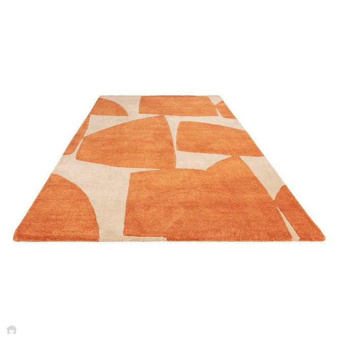 Romy 05 Kite Modern Irregular Geometric Shapes Hand-Woven Soft Wool-Feel Eco Fibre Rust Orange/Cream Rug-Asiatic Carpets-Rug Love - The Most Loved Rug Store