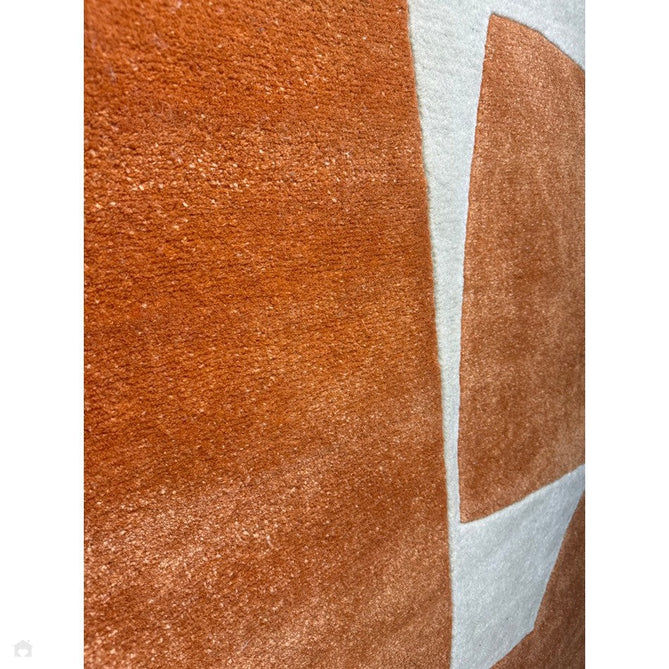 Romy 05 Kite Modern Irregular Geometric Shapes Hand-Woven Soft Wool-Feel Eco Fibre Rust Orange/Cream Rug-Asiatic Carpets-Rug Love - The Most Loved Rug Store