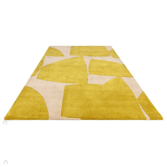 Romy 06 Kite Modern Irregular Geometric Shapes Hand-Woven Soft Wool-Feel Eco Fibre Chartreuse Yellow/Cream Rug-Asiatic Carpets-Rug Love - The Most Loved Rug Store