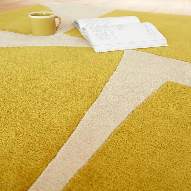 Romy 06 Kite Modern Irregular Geometric Shapes Hand-Woven Soft Wool-Feel Eco Fibre Chartreuse Yellow/Cream Rug-Asiatic Carpets-Rug Love - The Most Loved Rug Store