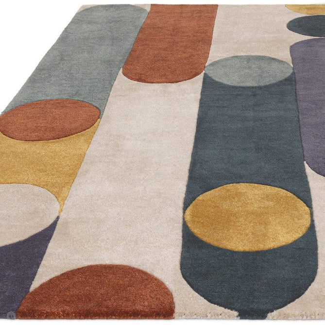 Romy 07 Morse Modern Elongated Ovals Shapes Hand-Woven Soft Wool-Feel Eco Fibre Multicolour Rug-Asiatic Carpets-Rug Love - The Most Loved Rug Store