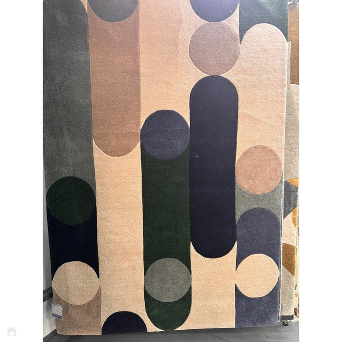 Romy 08 Morse Modern Elongated Ovals Shapes Hand-Woven Soft Wool-Feel Eco Fibre Blue/Green/Grey/Beige/Ivory Rug-Asiatic Carpets-Rug Love - The Most Loved Rug Store