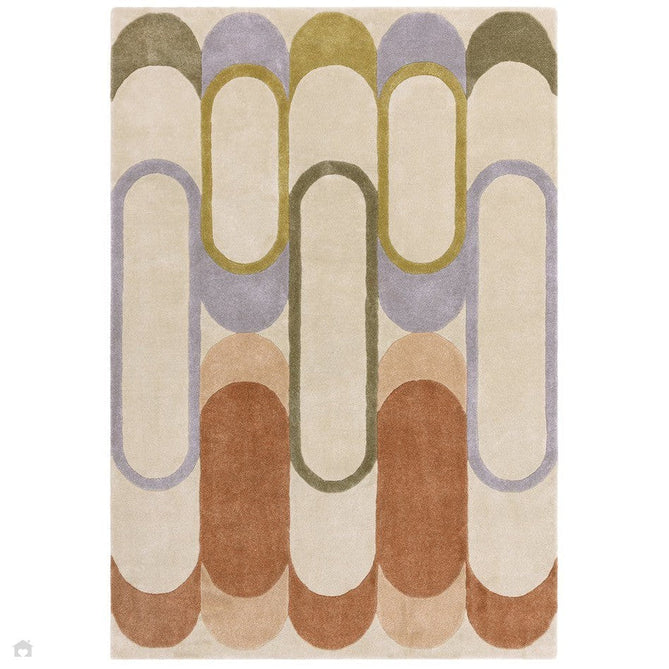 Romy 09 Module Modern Layered Oval Arches Hand-Woven Soft Wool-Feel Eco Fibre Pastel Multicolour Rug-Asiatic Carpets-Rug Love - The Most Loved Rug Store