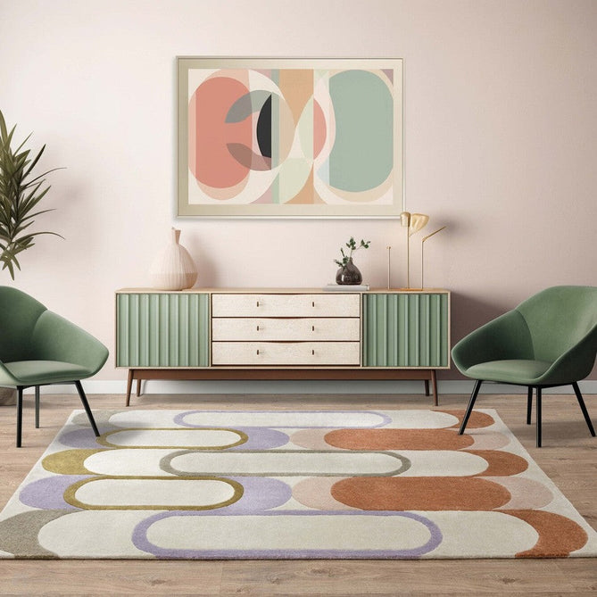 Romy 09 Module Modern Layered Oval Arches Hand-Woven Soft Wool-Feel Eco Fibre Pastel Multicolour Rug-Asiatic Carpets-Rug Love - The Most Loved Rug Store