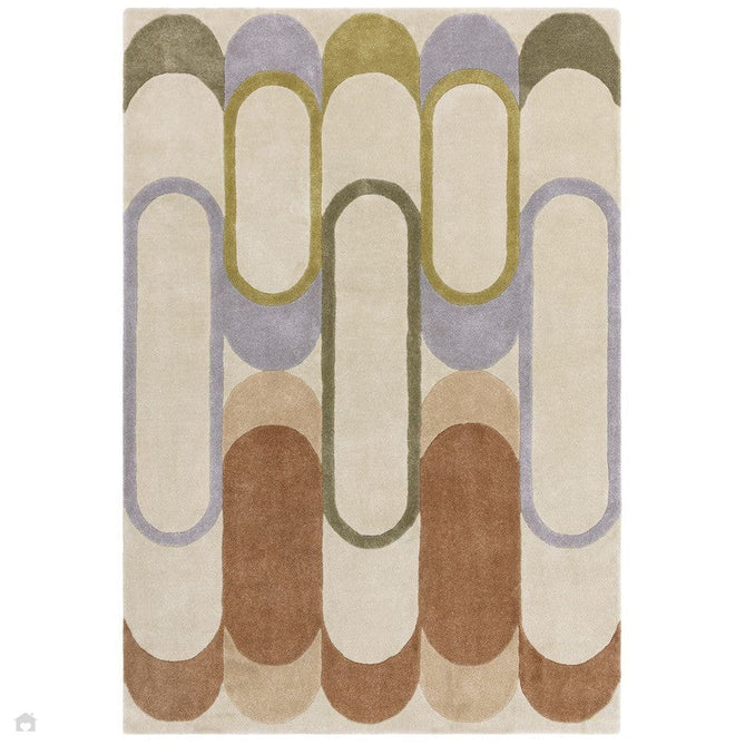 Romy 09 Module Modern Layered Oval Arches Hand-Woven Soft Wool-Feel Eco Fibre Pastel Multicolour Rug-Asiatic Carpets-Rug Love - The Most Loved Rug Store