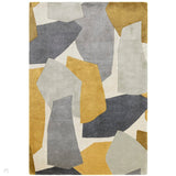 Romy 10 Element Modern Abstract Hand-Woven Eco-Friendly Recycled Soft-Touch Ochre Yellow Rug