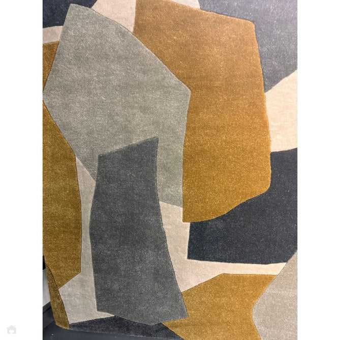 Romy 10 Element Modern Irregular Overlapping Geometric Shapes Hand-Woven Soft Wool-Feel Eco Fibre Ochre/Grey/Ivory Rug-Asiatic Carpets-Rug Love - The Most Loved Rug Store