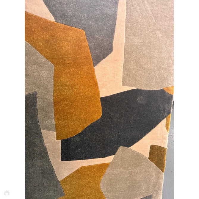 Romy 10 Element Modern Irregular Overlapping Geometric Shapes Hand-Woven Soft Wool-Feel Eco Fibre Ochre/Grey/Ivory Rug-Asiatic Carpets-Rug Love - The Most Loved Rug Store
