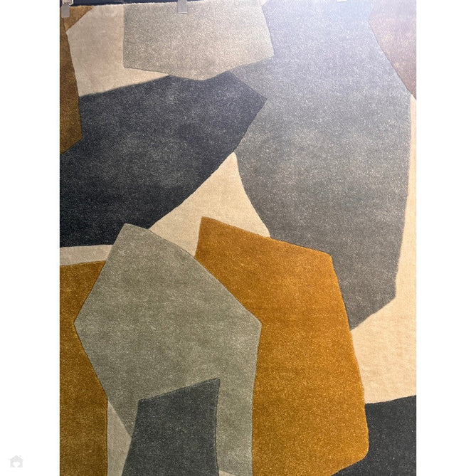 Romy 10 Element Modern Irregular Overlapping Geometric Shapes Hand-Woven Soft Wool-Feel Eco Fibre Ochre/Grey/Ivory Rug-Asiatic Carpets-Rug Love - The Most Loved Rug Store