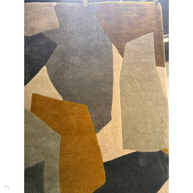 Romy 10 Element Modern Irregular Overlapping Geometric Shapes Hand-Woven Soft Wool-Feel Eco Fibre Ochre/Grey/Ivory Rug-Asiatic Carpets-Rug Love - The Most Loved Rug Store