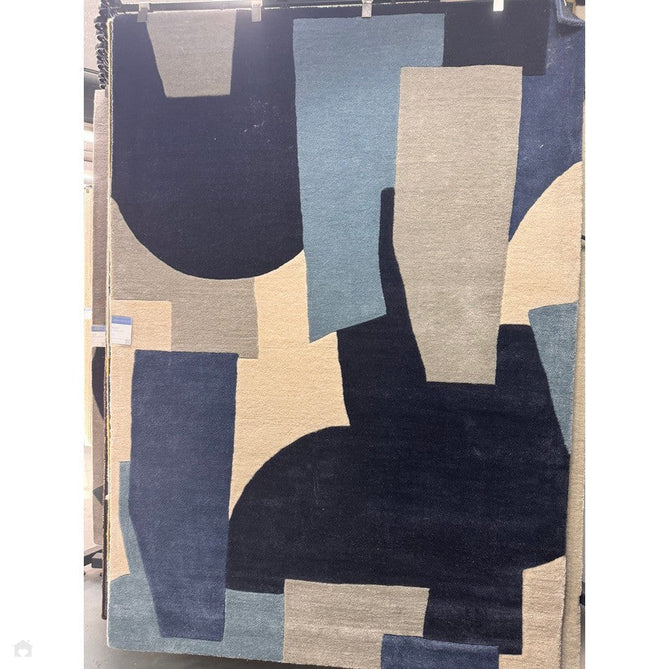 Romy 11 Element Modern Irregular Overlapping Geometric Shapes Hand-Woven Soft Wool-Feel Eco Fibre Blue/Taupe/Ivory Rug-Asiatic Carpets-Rug Love - The Most Loved Rug Store