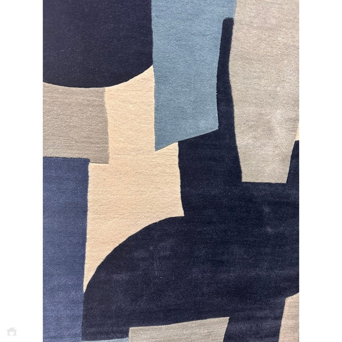 Romy 11 Element Modern Irregular Overlapping Geometric Shapes Hand-Woven Soft Wool-Feel Eco Fibre Blue/Taupe/Ivory Rug-Asiatic Carpets-Rug Love - The Most Loved Rug Store