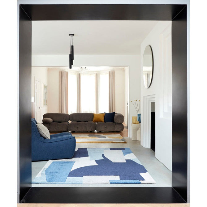 Romy 11 Element Modern Irregular Overlapping Geometric Shapes Hand-Woven Soft Wool-Feel Eco Fibre Blue/Taupe/Ivory Rug-Asiatic Carpets-Rug Love - The Most Loved Rug Store