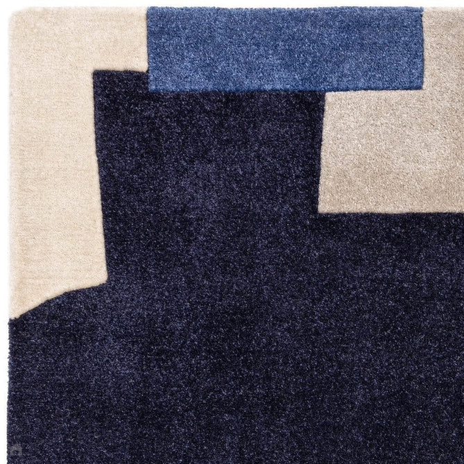 Romy 11 Element Modern Irregular Overlapping Geometric Shapes Hand-Woven Soft Wool-Feel Eco Fibre Blue/Taupe/Ivory Rug-Asiatic Carpets-Rug Love - The Most Loved Rug Store
