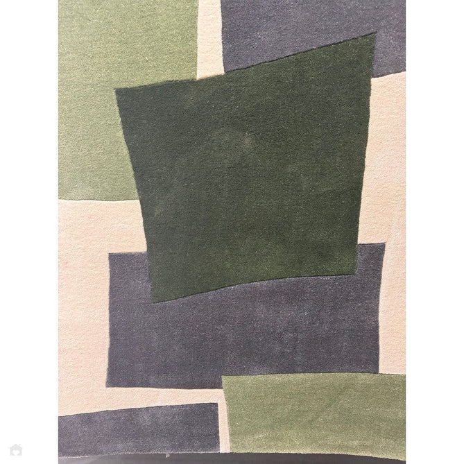 Romy 12 Papercut Modern Overlapping Rectangles Hand-Woven Soft Wool-Feel Eco Fibre Green/Grey/Ivory Rug-Asiatic Carpets-Rug Love - The Most Loved Rug Store