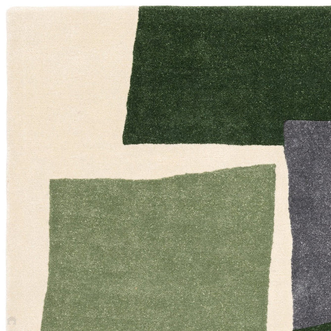Romy 12 Papercut Modern Overlapping Rectangles Hand-Woven Soft Wool-Feel Eco Fibre Green/Grey/Ivory Rug-Asiatic Carpets-Rug Love - The Most Loved Rug Store
