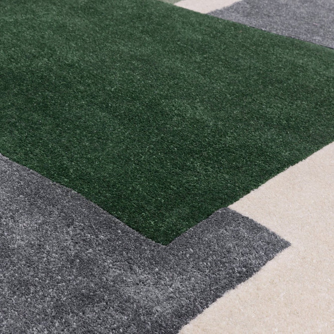 Romy 12 Papercut Modern Overlapping Rectangles Hand-Woven Soft Wool-Feel Eco Fibre Green/Grey/Ivory Rug-Asiatic Carpets-Rug Love - The Most Loved Rug Store