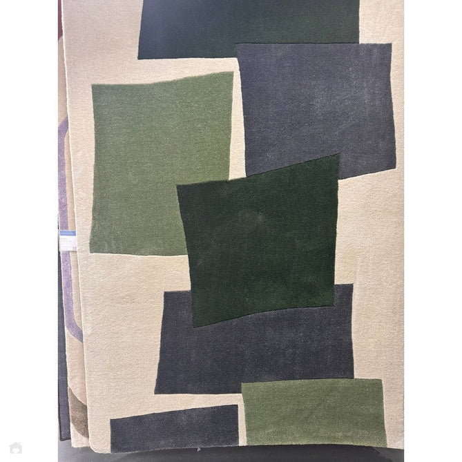 Romy 12 Papercut Modern Overlapping Rectangles Hand-Woven Soft Wool-Feel Eco Fibre Green/Grey/Ivory Rug-Asiatic Carpets-Rug Love - The Most Loved Rug Store