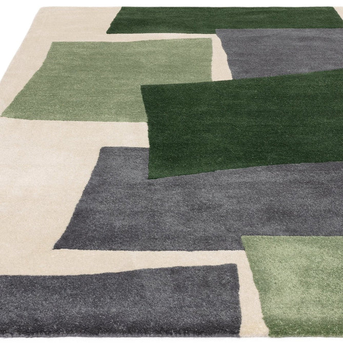 Romy 12 Papercut Modern Overlapping Rectangles Hand-Woven Soft Wool-Feel Eco Fibre Green/Grey/Ivory Rug-Asiatic Carpets-Rug Love - The Most Loved Rug Store