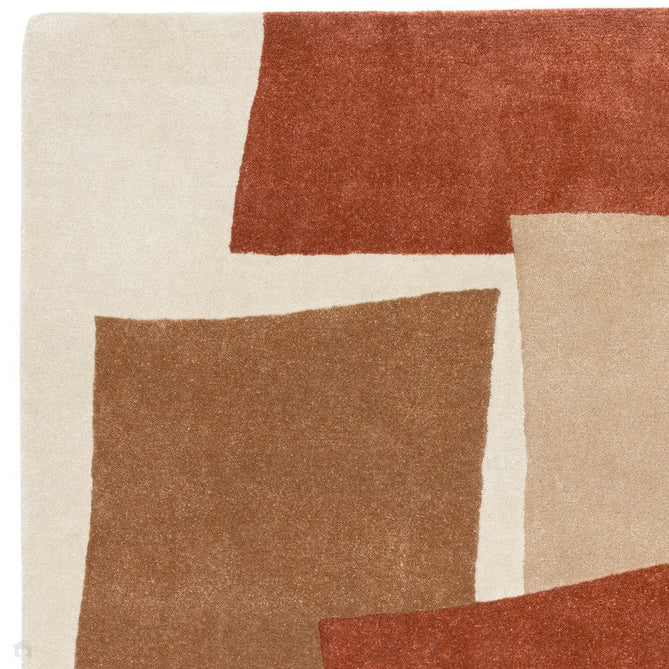 Romy 13 Papercut Modern Overlapping Rectangles Hand-Woven Soft Wool-Feel Eco Fibre Rust Red/Beige/Ivory Rug-Asiatic Carpets-Rug Love - The Most Loved Rug Store