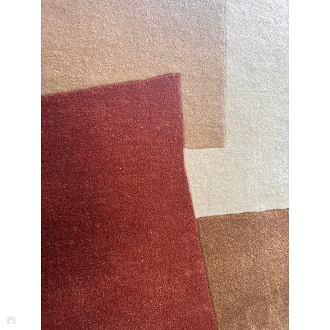 Romy 13 Papercut Modern Overlapping Rectangles Hand-Woven Soft Wool-Feel Eco Fibre Rust Red/Beige/Ivory Rug-Asiatic Carpets-Rug Love - The Most Loved Rug Store