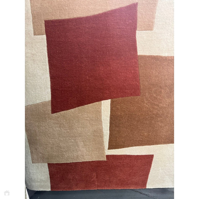 Romy 13 Papercut Modern Overlapping Rectangles Hand-Woven Soft Wool-Feel Eco Fibre Rust Red/Beige/Ivory Rug-Asiatic Carpets-Rug Love - The Most Loved Rug Store