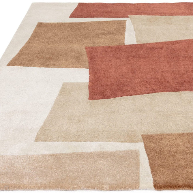 Romy 13 Papercut Modern Overlapping Rectangles Hand-Woven Soft Wool-Feel Eco Fibre Rust Red/Beige/Ivory Rug-Asiatic Carpets-Rug Love - The Most Loved Rug Store