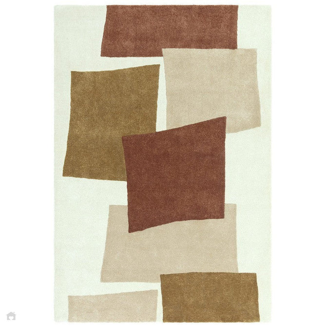 Romy 13 Papercut Modern Overlapping Rectangles Hand-Woven Soft Wool-Feel Eco Fibre Rust Red/Beige/Ivory Rug-Asiatic Carpets-Rug Love - The Most Loved Rug Store